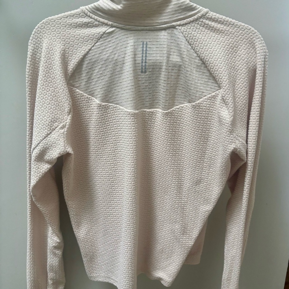 Nike Women's Cream Textured Half-Zip Therma-Fit